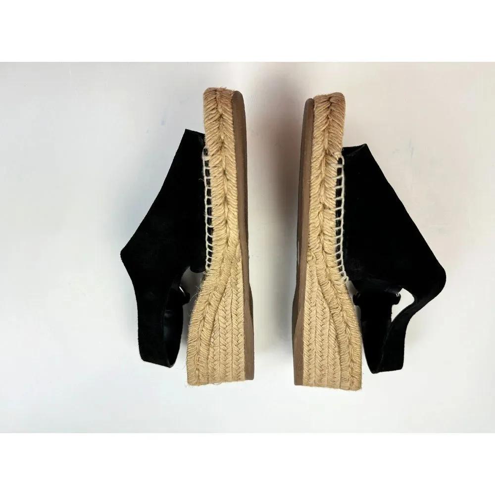 Rag & Bone Calla Espadrille Wedge Sandal Women 38.5 US 8.5 NWOB $395 Black Suede